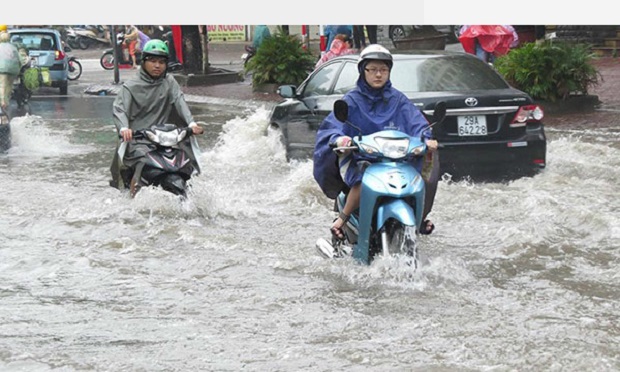 A street in Hanoi submerged after a downpour in June. Photo by VnExpress 