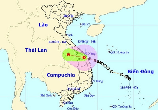 The expected path of the tropical depression. Photo: Nat’l Center for Hydro-Meteorological Forecasting