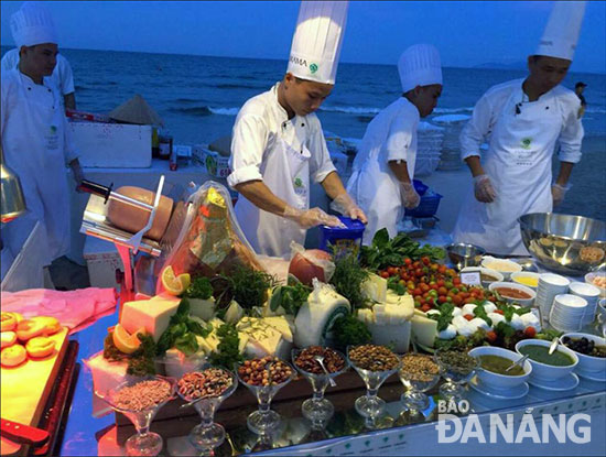 Chefs at the Furama Resort Danang preparing meals for guests