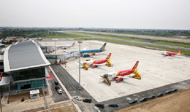   Vietjet aircraft is seen at Cat Bi airport in Hai Phong City