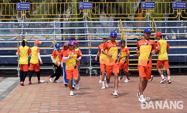 Các tuyển thủ Việt Nam nỗ lực tập luyện cho mục tiêu thành công của đoàn Thể thao Việt Nam tại ABG 5.