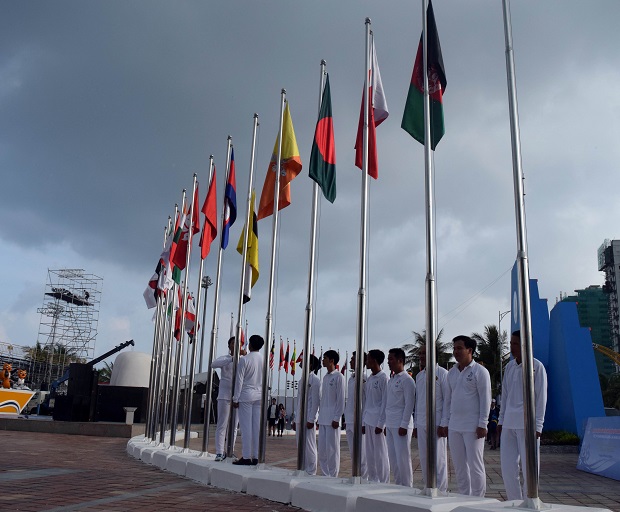  Rehearsal for the flag-raising ceremony