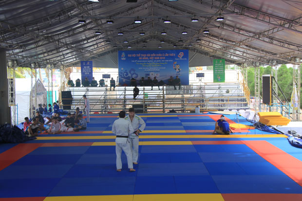 Khu vực nhà thi đấu giành cho bộ môn võ Ju-Jitsu và Vovinam ở Công viên Biển Đông.