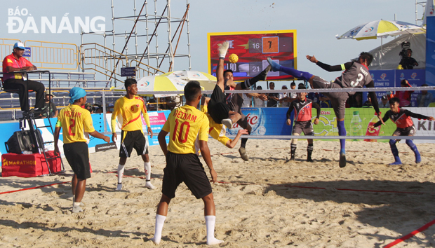 Sepak Takraw action