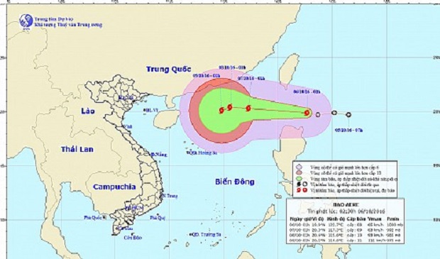 Tropical storm Aere’s expected path Nat’l Center for Hydro-Meteorological Forecasting