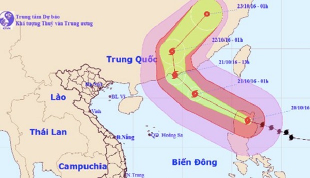 The predicted movement of the storm