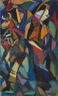 “Vũ công Ấn Độ” -Tranh sơn dầu của Jan Matulka (1890-1972).