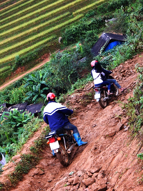  Some local men offer a motorbike taxi service for visitors