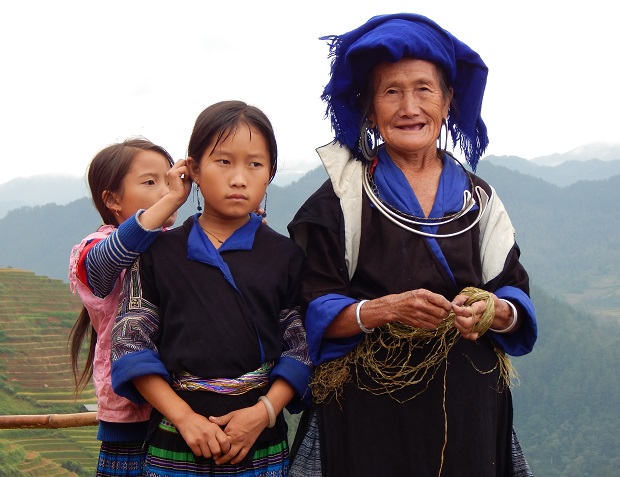     Local female residents in traditional costumes