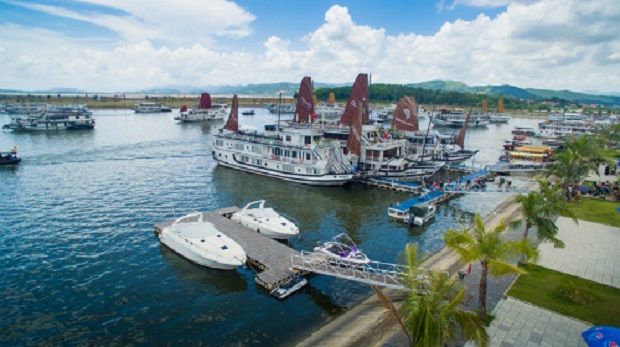 Cruise ships at Tuan Chau Wharf on Ha Long Bay. Photo by Tuan Chau Group 