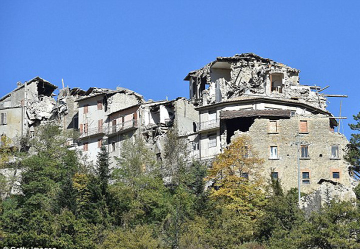 Trận động đất cũng gây thiệt hại cho khu vực Perugia, miền Trung Italy. (Ảnh: Getty)