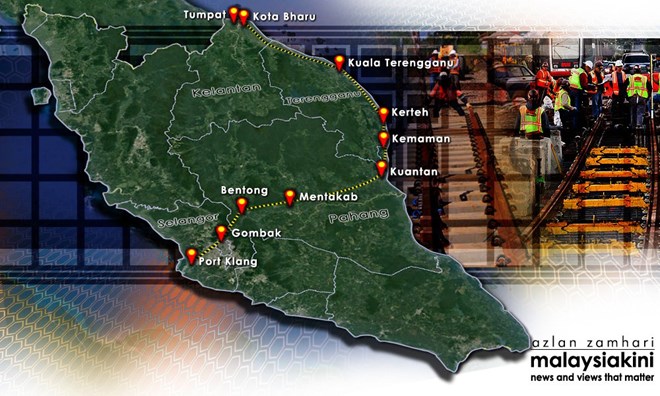 Map of the rail link (Photo: malaysiakini.com)