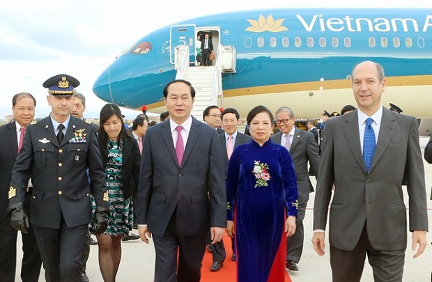 President Tran Dai Quang starts official visit to Italy (Photo: VNA)