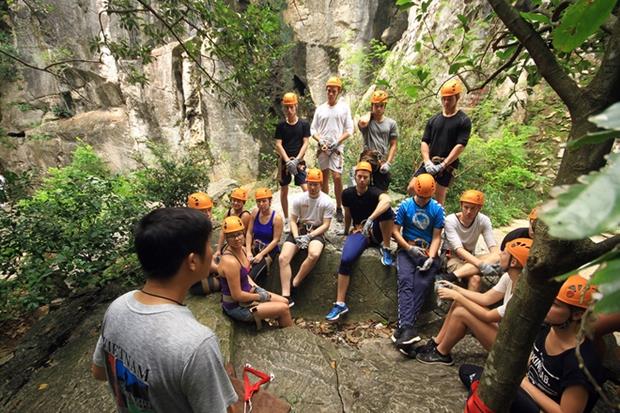 The rock climbing trips are run by a tourism company on Thuy Son Mountain, the largest out of the five mountains. Those taking the trip will be given a short lesson.