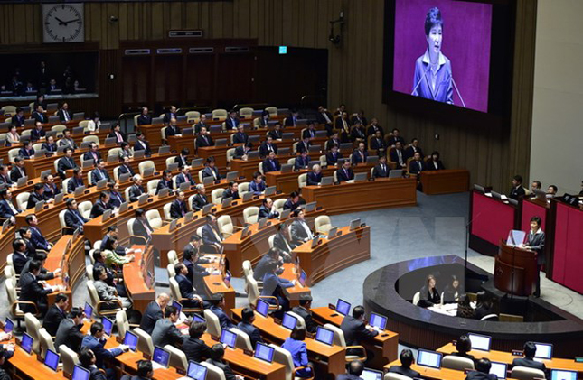 Một phiên họp Quốc hội Hàn Quốc ở Seoul. Ảnh: AFP/TTXVN