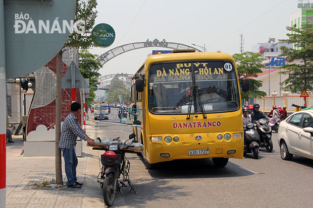 A bus on a local street