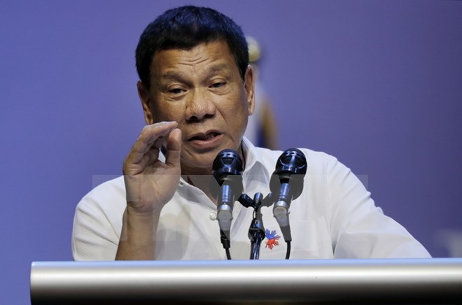 Tổng thống Philippines Rodrigo Duterte. (Nguồn: AP/TTXVN)