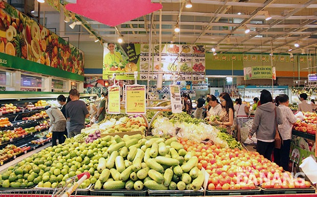 Shoppers at a local supermarket