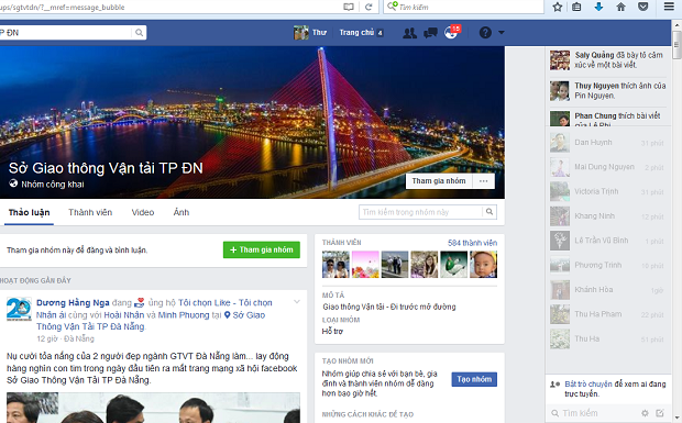 A screenshot of the Facebook page