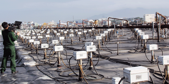 Một góc khu vực xử lý đất nhiễm dioxin tại sân bay Đà Nẵng giai đoạn 2 (cũng là giai đoạn xử lý cuối cùng).