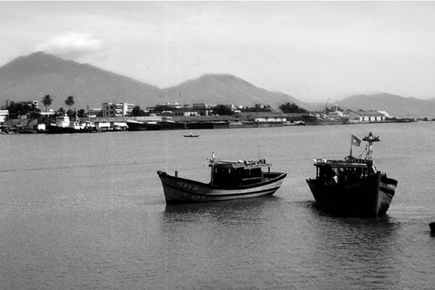 The waterfront area was once occupied by small houses.