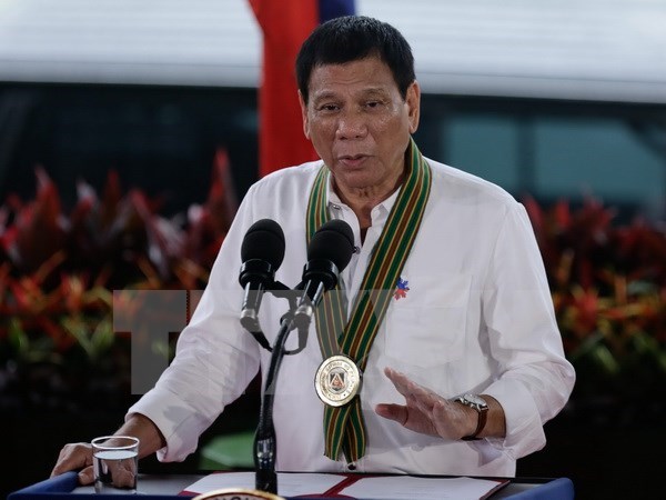 Tổng thống Philippines Rodrigo Duterte. (Nguồn: EPA/TTXVN)