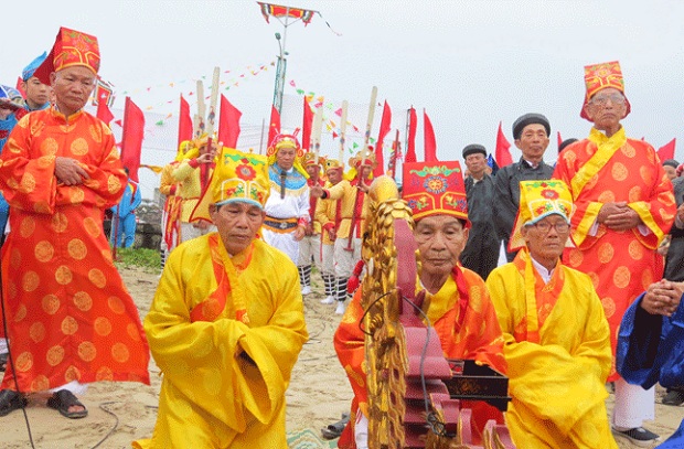   A ceremony to deliver a funeral oration to the God of Water