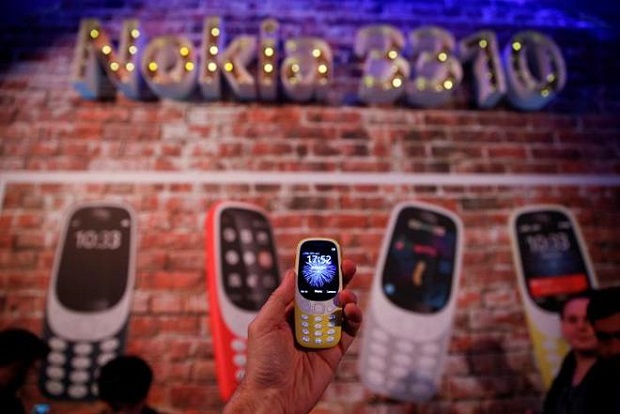 A Nokia 3310 device is displayed after its presentation ceremony at Mobile World Congress in Barcelona on Sunday. (Photo by Reuters/Paul Hanna)