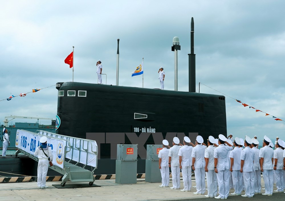 A scene from the flag-raising ceremony