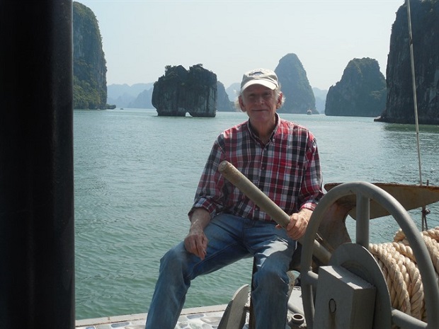 Thomas Ames on Hạ Long Bay (Courtesy Photo of Thomas Ames)
