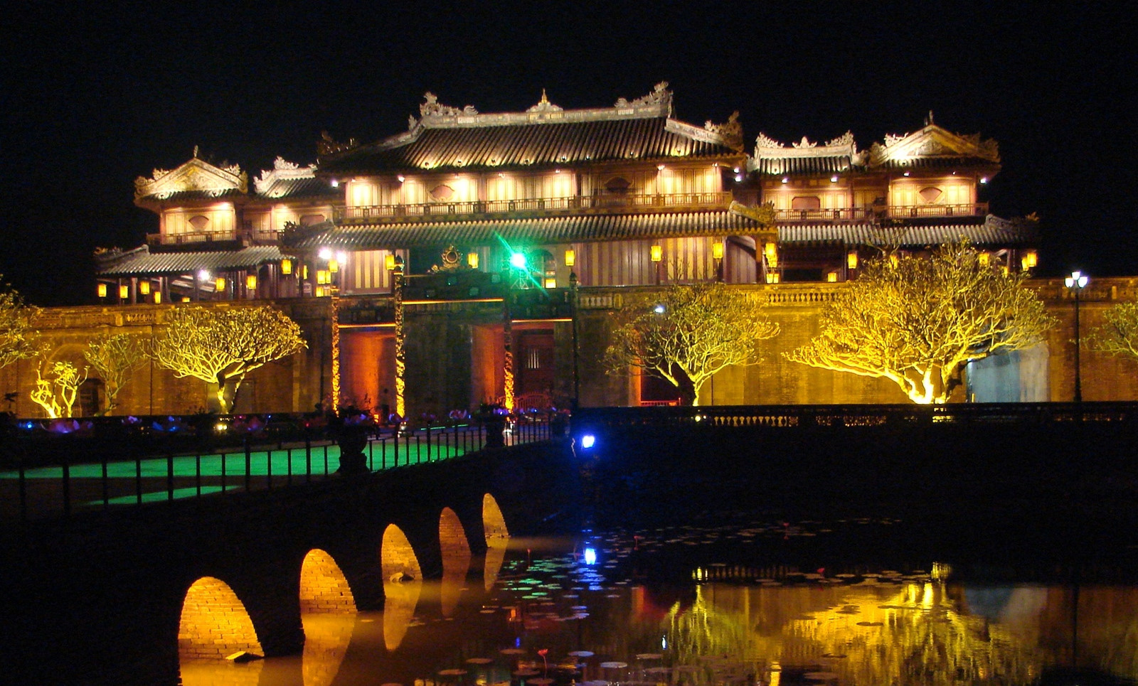 The Hue Imperial Citadel at night