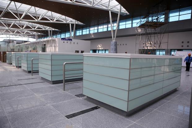 A total of 40 check-in booths and 20 immigration booths have been installed.