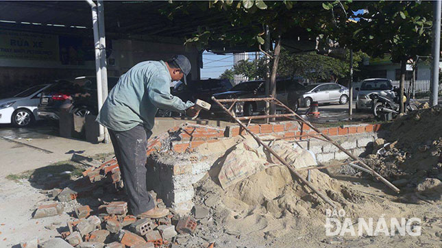 Sau khi Báo Đà Nẵng phản ánh, công trình xây dựng trái phép ở cuối đường Phan Thành Tài đã được tháo dỡ.
