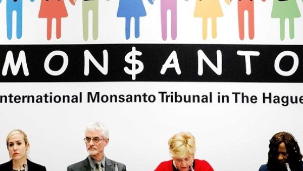 Các thẩm phán trong Tòa án Quốc tế về Monsanto tại La Hay, Hà Lan ngày 18/4 (Ảnh: EFE)