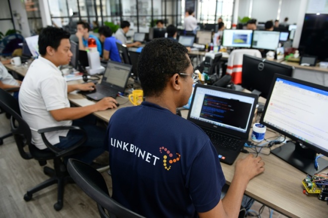 A foreign worker at a French startup company in Ho Chi Minh City. Photo by AFP 