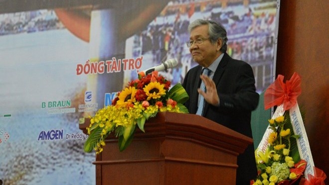 Chairman of the Vietnam Cancer Association Nguyen Chan Hung speaks at the conference (Photo: VNA)