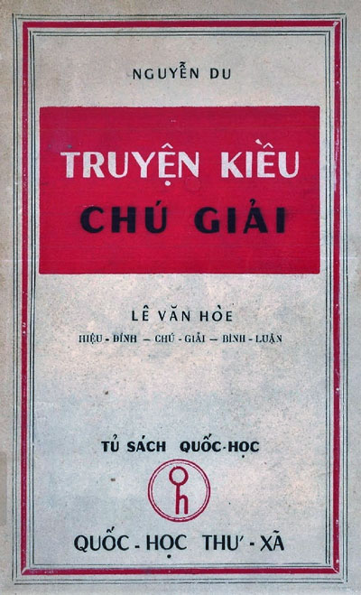 Bìa sách “Truyện Kiều Chú Giải” của Lê Văn Hòe. (Nguồn: Internet)