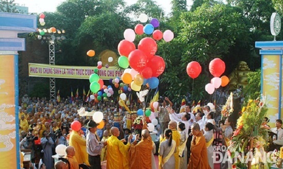 Releasing balloons and pigeons for peace and safety throughout the year