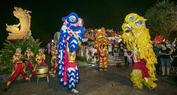   An exciting lion dance