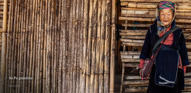 Sa Pa grandma 'An elderly black Hmong woman happily allows me to take her photo in front of her home in the Lao Cai province in northern Vietnam'. (Photo by patdaneri on Instagram)