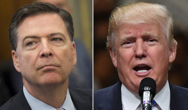 Tổng thống Donald Trump (phải) và Giám đốc FBI vừa bị sa thải James Comey. (Ảnh: Getty)