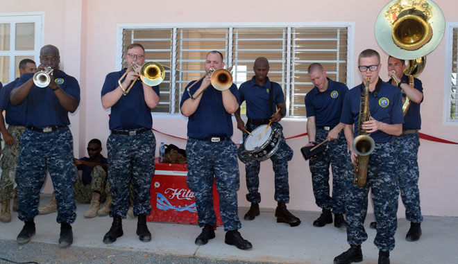 The US Navy’s 7th Fleet band performing at the opening ceremony