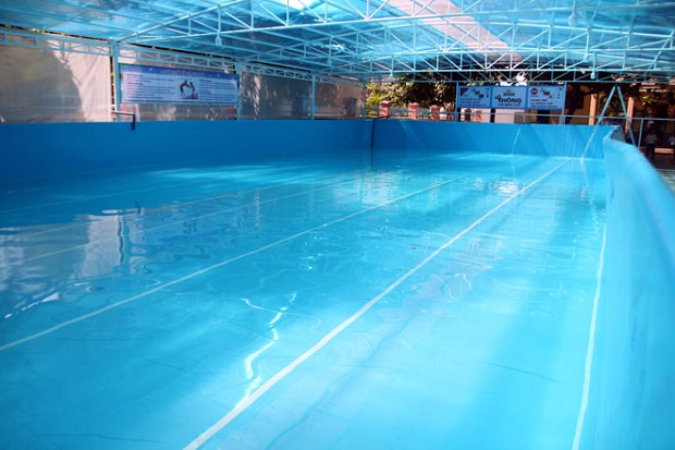 One of the new swimming pools