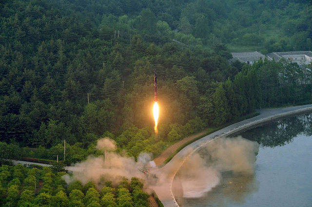 Hình ảnh được cho là từ vụ thử tên lửa mới nhất của Triều Tiên. (Ảnh: KCNA)