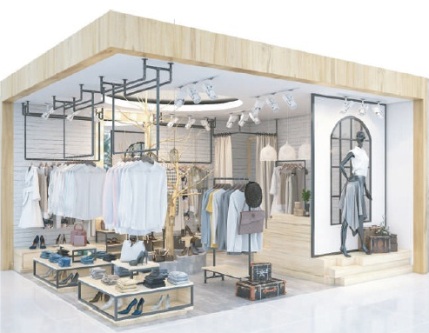 The design of a fashion clothes unit at the complex