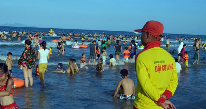 A lifeguard on duty at a local beach