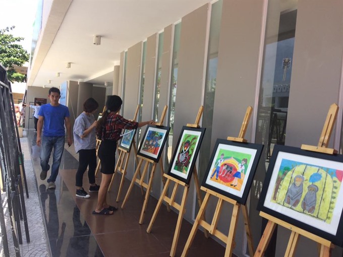 A kids’ painting exhibition on the red-shanked douc langur is on display in Da Nang