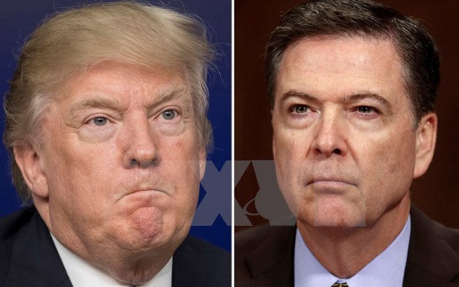 Tổng thống Mỹ Donald Trump (trái) và ông James Comey, cựu Giám đốc Cơ quan Tình báo Trung ương Mỹ (phải). (Nguồn: AFP/TTXVN)