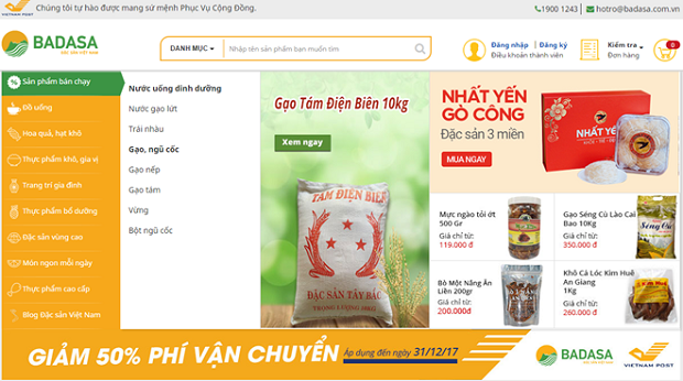 The site user interface design (Photo: badasa.com.vn)