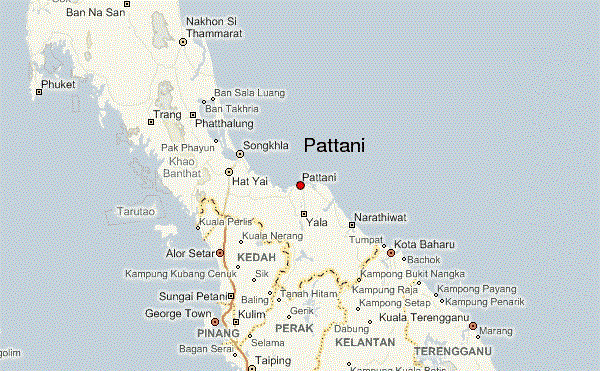 A map of Pattani province (Photo: Weather-Forecast.com)